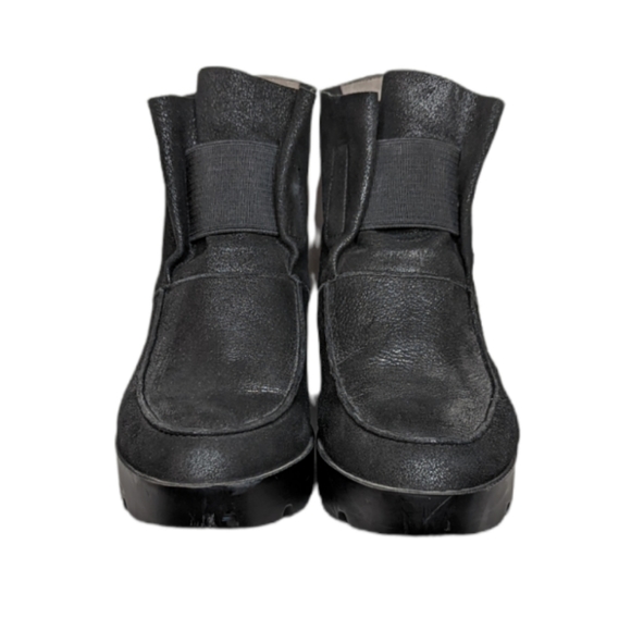 Eileen Fisher Shoes Women's Sz 7.5 Black Suede Wedge Platform Slip On - Picture 5 of 12